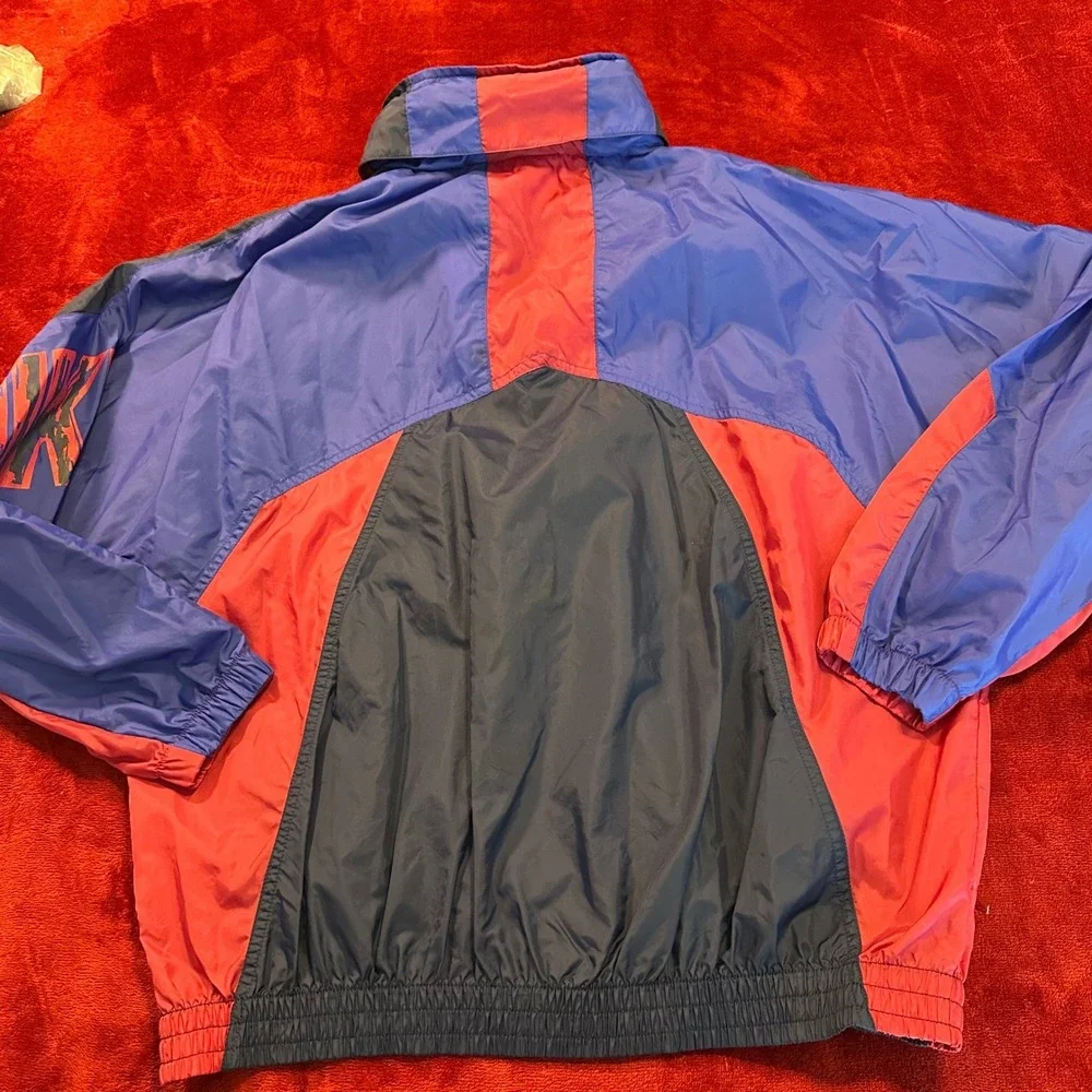 Vintage Nike Windbreaker‎ Jacket Kids XL 18/20 Navy Red Purple Colorblock Zip Up